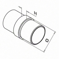 Ø42.4x2.0 mm Handrail Tube Connector Grade 304 Satin