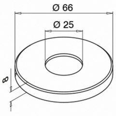 Ø42.4x2.0 mm Handrail Flange & Cover Grade 304 Satin