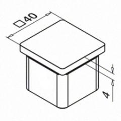 40x40x2.0 mm Wall Railing End Cap Grade 304 Satin