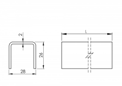 Stainless 304 26x28x26mm top rail suits 17.5mm glass